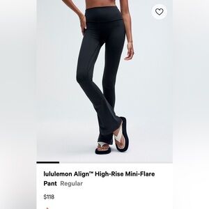 Lululemon Align High Rise Mini Flare Pant size 4